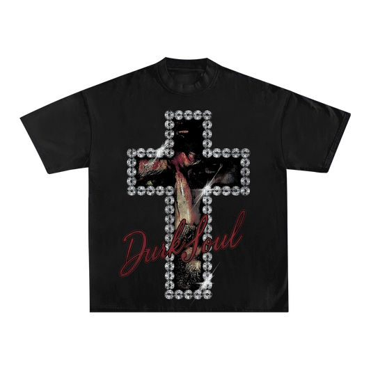 The "Diamond Devotion" Rhinestone Cross Tee